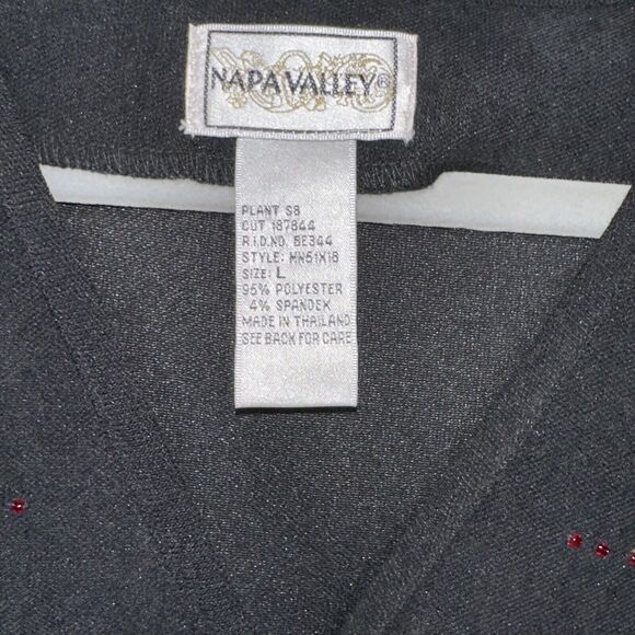 VTG Napa Valley Womens Vest Size Large Black Beaded Gem Buttons - Picture 4 of 5